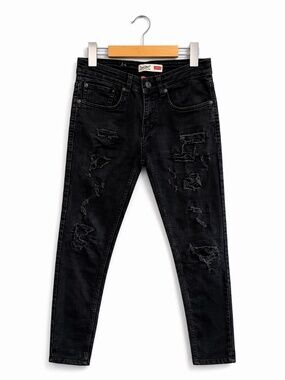 Levi’s 511 Black Waxed Ripped Skinny Jeans – Size 30 EUC